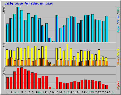 Daily usage for February 2024