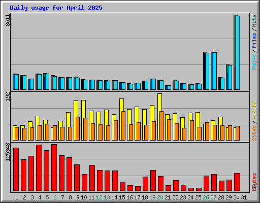 Daily usage for April 2025