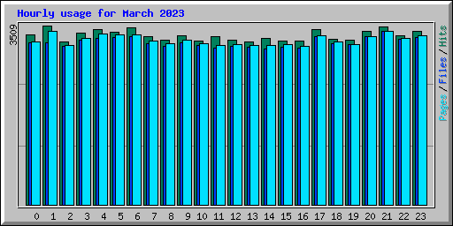 Hourly usage for March 2023