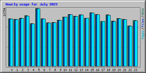 Hourly usage for July 2023