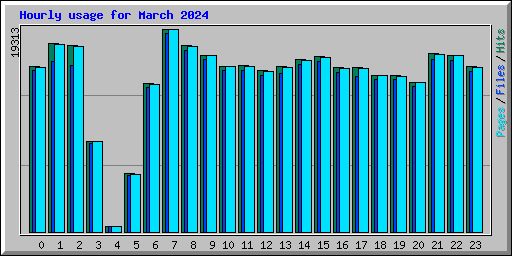 Hourly usage for March 2024