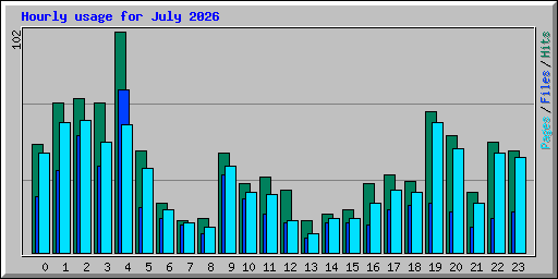 Hourly usage for July 2026